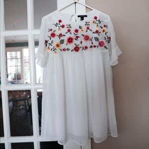 White short sleeve shift dress, forever 21